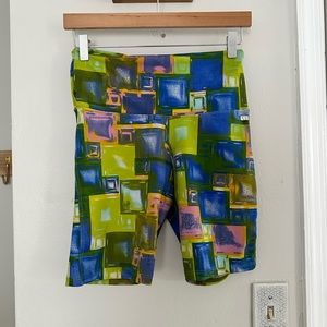 Lua Clara Multi Color High Waist Spandex Biker Shorts sz: Med